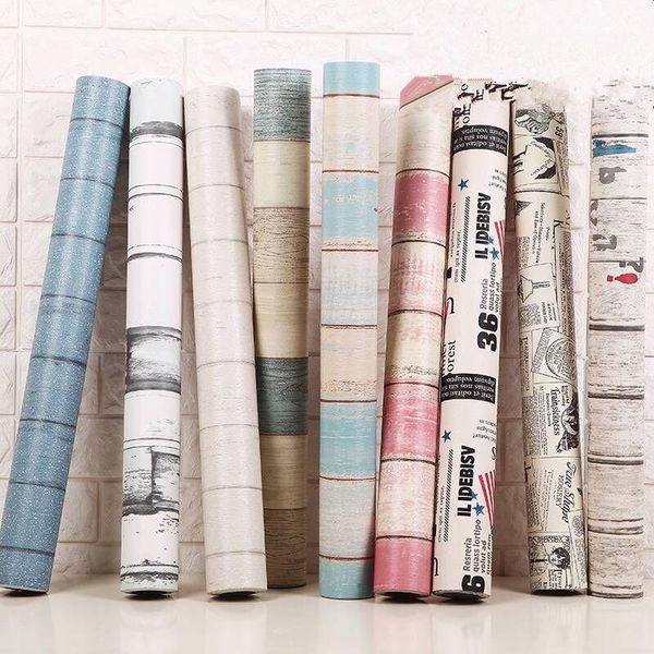 

3m wood grain kitchen wallpaper waterproof wall paper sticker bedroom dormitory self adhesive furniture renovation pvc1