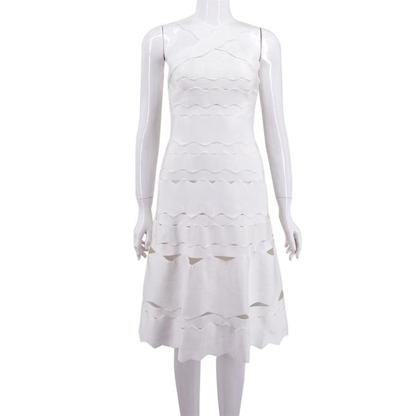 

2020 rayon pure white jacquard knee-length dressed dress halter without back fashion thick bandage fabric qbup, Black;gray