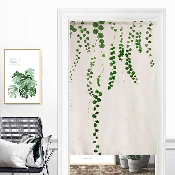 

curtain & drapes plants printing color door with rod partition shading