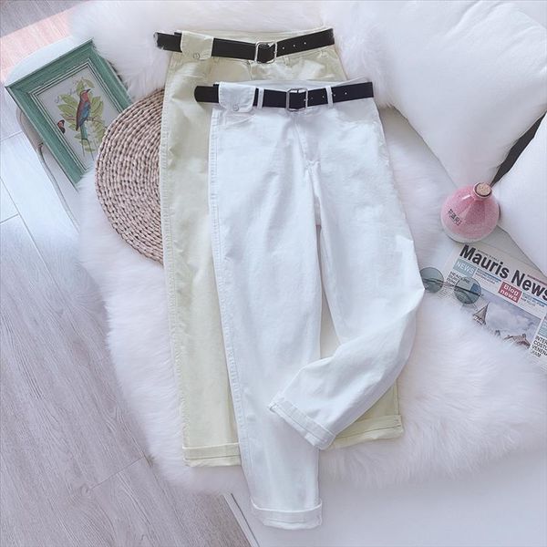 

gigogou women elastic waist buckle belt trousers ankle length harem pants summer office lady wear womens pants new bottoms, Black;white