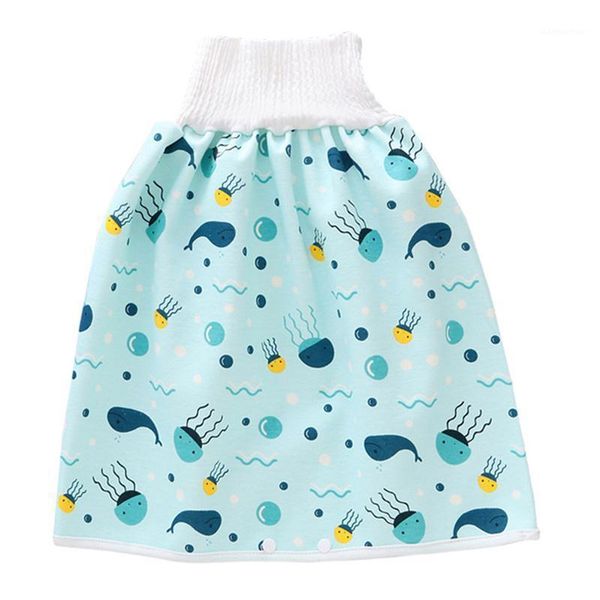 

waterproof baby diaper training skirt high waist baby training nappy (sea, l)1