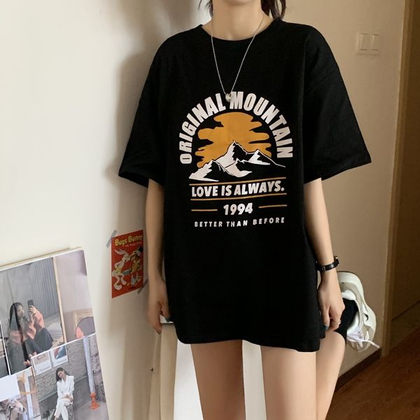 

lrzhm 2020 корейские новые печатная футболки пальто футболка топ мода лето ины универсальных вскользь верхние женщины женщин gjpec, White