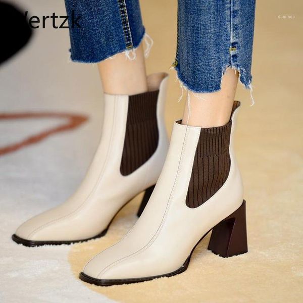 

high heel square head women's boots soft leather ankle boots 2020 autumn and winter women's shoes killer booties women1, Black