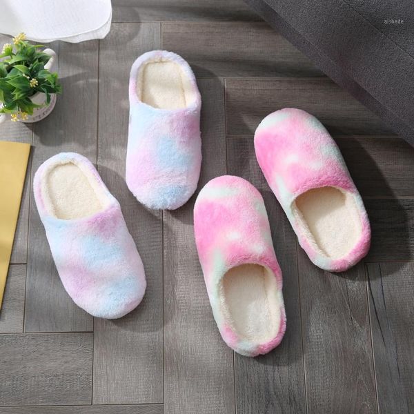 

slippers 2021 women indoor house plush soft gradient cotton shoes non-slip floor home slides for bedroom1, Black