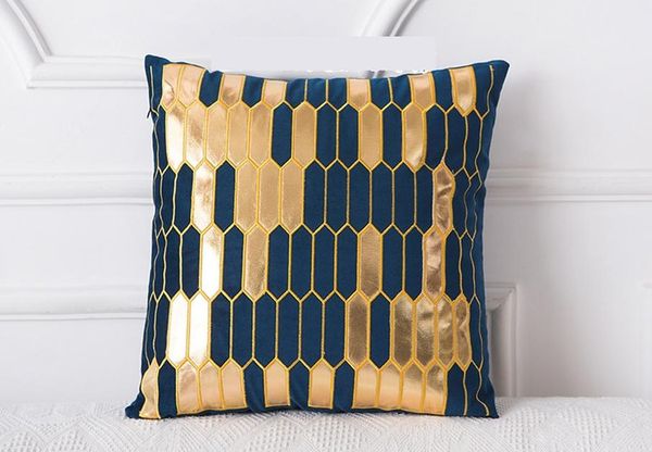 

роскошный золотой бронзировать толстый бархат подушка обложка золото геометрическая kussenhoes coussin декор главная декоративные funda coji