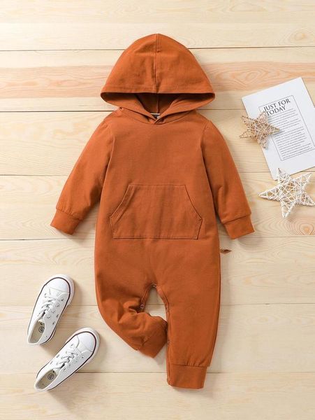 

baby kangaroo pocket hooded jumpsuit she01, Blue