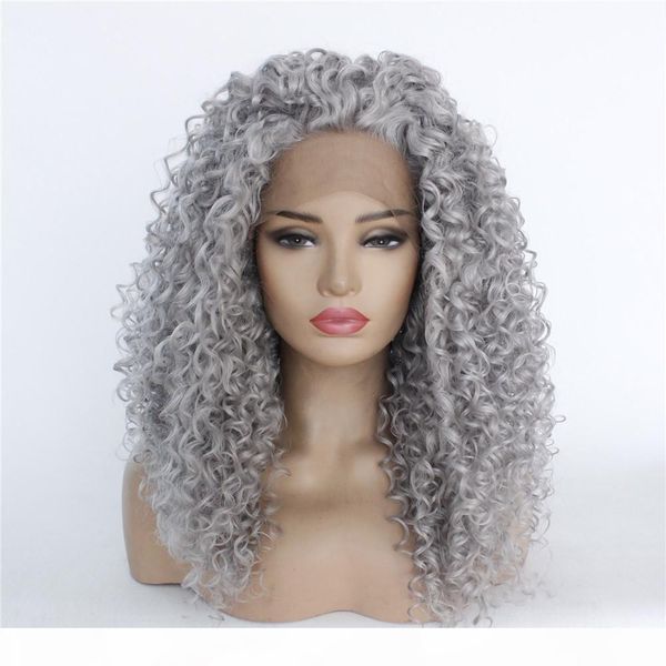 

cosplay afro curly hair wigs synthetic deep wave hair lace front kinky curly hair wigs with high temperature fiber drop shipping support, Black