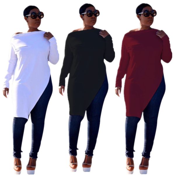 

ys5120 2020 women's solid color zipper slit t-shirt, Black;gray