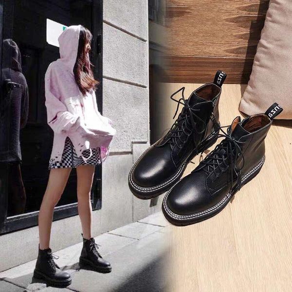 

martin boots wosummer new style ins thin boots handsome locomotive short spring and autumn s lady shoes -40, Black