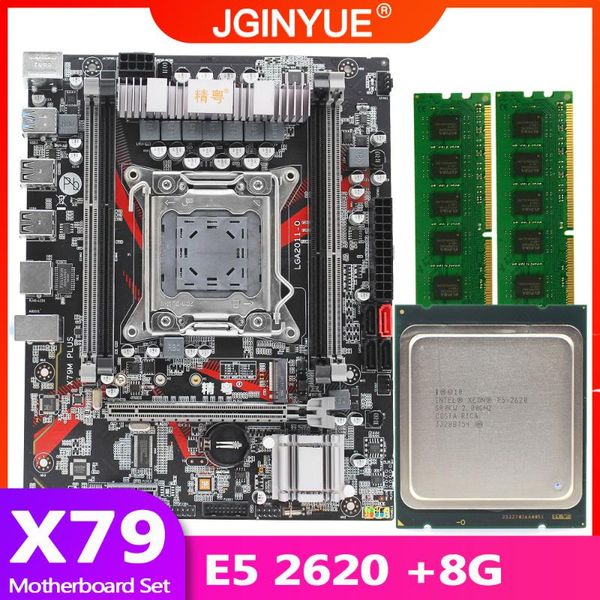 

jginyue x79 материнской платы lga 2011 набор комплект с xeon e5 2620 процессора и ddr3 8gb (2 * 4 гб) рег ecc x79m памяти plus