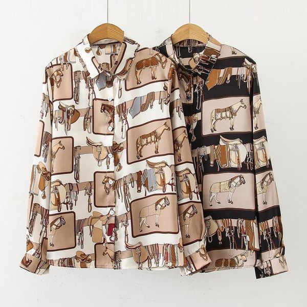 

spring women blouses vintage streetwear casual loose stretchy elastic shirts turn down collar long sleeve shirt 220307, White