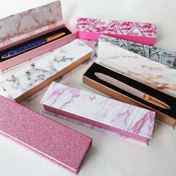 

handmade single eye liner упаковка box многофункциональных ресницы карандаш упаковка marble стиль макияж косметический tool extension