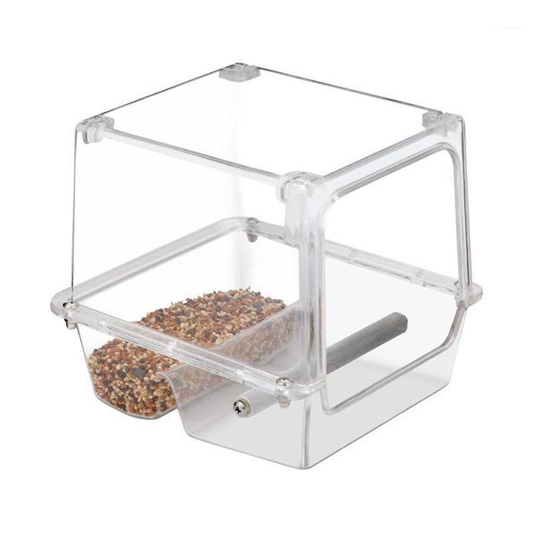 Vogelhäuser Outdoor Feeder Transparent Papagei Kanarienvogel Futterbox Taubenbedarf Käfigzubehör Geräte Käfige