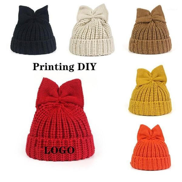 

beanies winter hats for woman custom logo cap bowknot wool blended soft wool hat cute warm ladies casual knitted hat 20201, Blue;gray