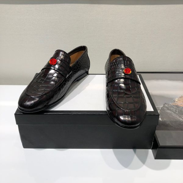 

leopard wedding shoes men formal coiffeur elegant shoes for men italian party shoes for men brown dress brand patent leather, Black