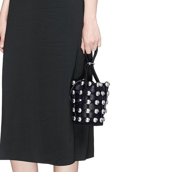 

bags for women handbag designer hollow portable messenger bag rivet handcuffs bucket bag