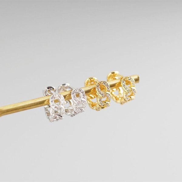 

925 sterling silver chunky hoop earrings for women men cz earring circle round jewelry gifts, Golden;silver