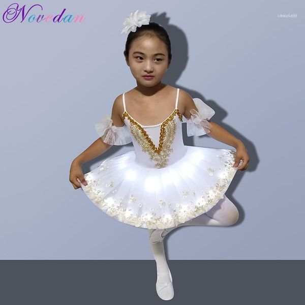 

professional led light white swan lake ballet tutu kids costume ballerina dress kids halloween dress costume club party supplies11, Black;red