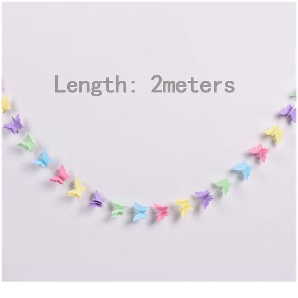 

1bag/lot 3d paper garland 2meter party backdrops wedding decorations wall diy craft chrismas birthday party bbybty