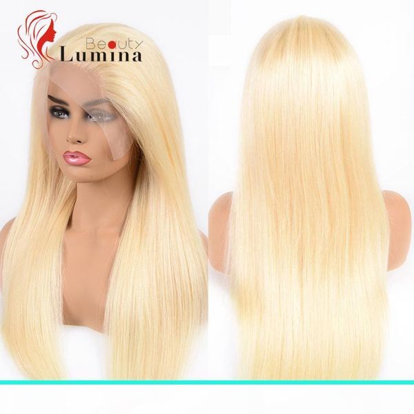 

613 blonde human hair wig 13x4 lace front wigs pre plucked brazilian straight remy hair lace front wigs blonde color can be dyed, Black;brown