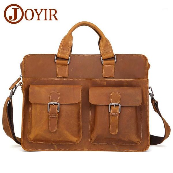 

joyir vintage crazy horse leather messenger bag men's cowhide genuine leather briefcase male lapbag men business travel1