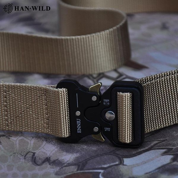 

men airsoft outdoor tactical army hiking belts fan hook & loop nylon belt quick release heavy duty training waistband camping jllskj, Black;green