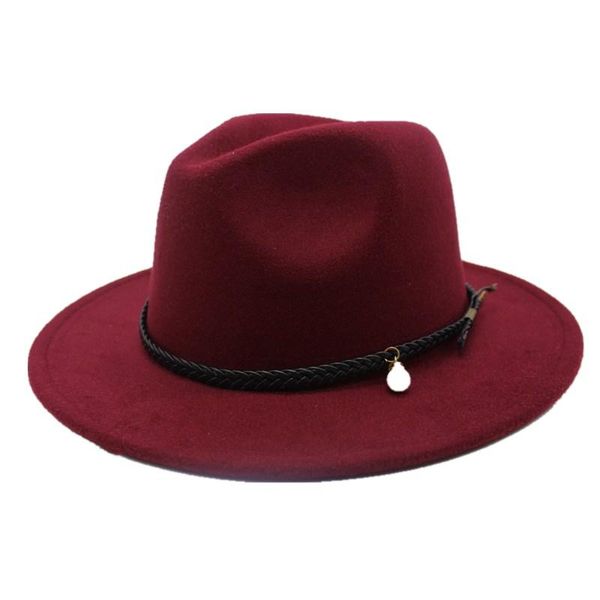 

seioum pearl felt hat fedora hats with belt women vintage trilby caps wool fedora warm jazz hat chapeau femme feutre panaman, Blue;gray