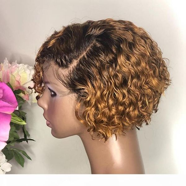 

peruvian bob ombre golden blonde 13x6 lace front human hair wigs with baby hair full lace wig 360 lace frontal wig natural hairline, Black