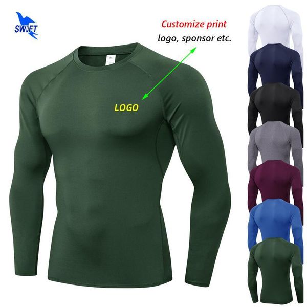 

running jerseys customize print compression shirts men rashguard fitness long sleeves t-shirt gym football jersey sportswear tees1, Black;blue