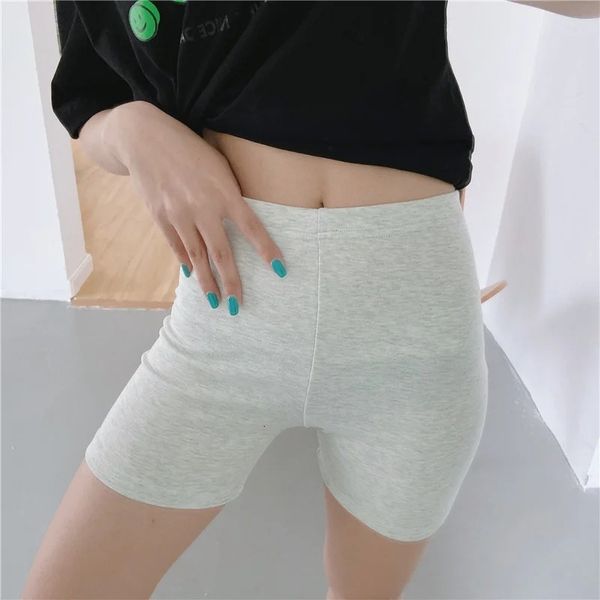 

summer new elastic underpants thin cotton high waist leisure cycling pants, White;black