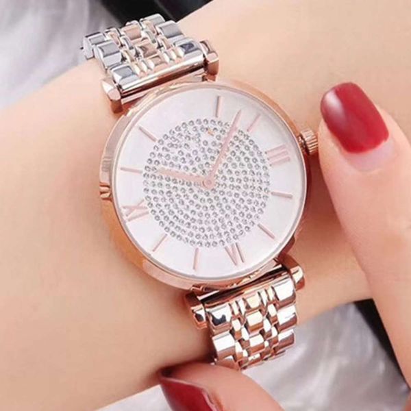 

star steel band roman numeral fashion women's watch student quartz watch, Slivery;brown