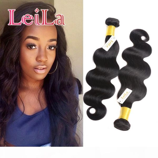 

body wave brazilian human hair extensions 2 bundles weaves natural color 9a virgin hair 2 pieces lot 8-30inch, Black