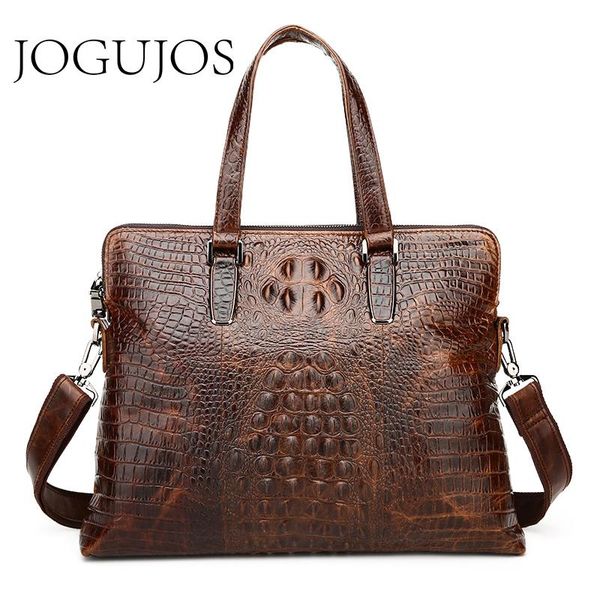 

jogujos new design genuine leather shoulder bag men's business briefcase brand lapbag men's briefcase travel messenger