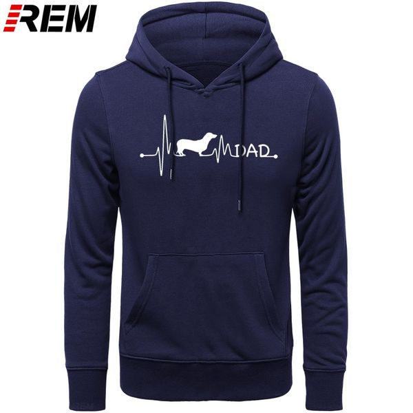 

rem heartbeat pulse line dachshund teckel dad dog gift customize standard fitness autumn swea hooded sweatshirt hoodie men t shirt