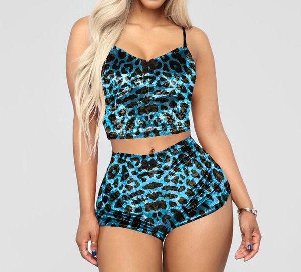 

сексуальное белье set velvet leopard пижамы женские пижамы установить sexy babydoll ночное симпатичные cami топ и шорты pijama mujer99, Black;red