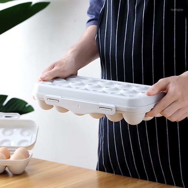 

storage bottles & jars 12/18 eggs airtight plastic case refrigerator single layer container boxes space saver home gadgets1