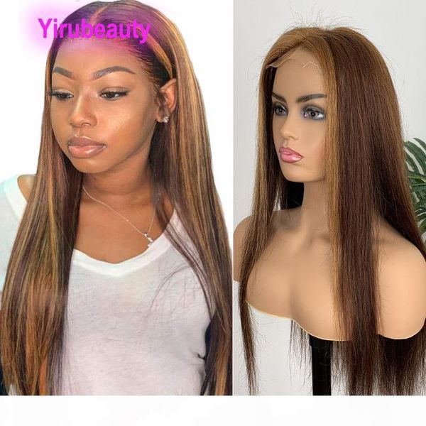 

brazilian virgin hair 4 27 lace front wigs straight 13x4 lace front wig 10-28inch 4 27 two tones color virgin hair, Black;brown