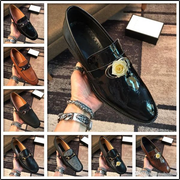 

61 pointed toe genuine leather shoes men stylish slip-on formal shoes fashion italian luxury mens dress shoes designer 33, Black