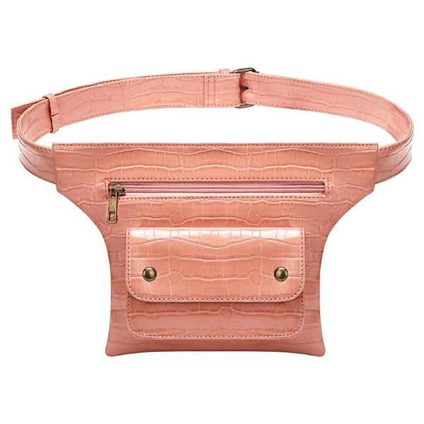 

luxury design crocodile waist bags women solid adjustable belt bag lady fanny packs small bumbags pu leather waist pack female