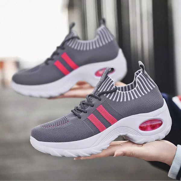 

2021 women casual shoes breathable female fashion sneakers large size increased women's shoes air cushion mesh sneakers #tg7p