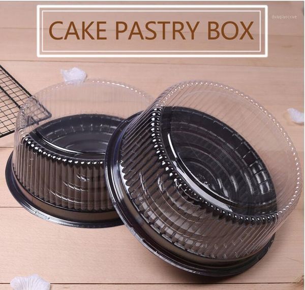 

gift wrap 50set 6 "8" round plastic cake box cheese transparent pastry mousse 1