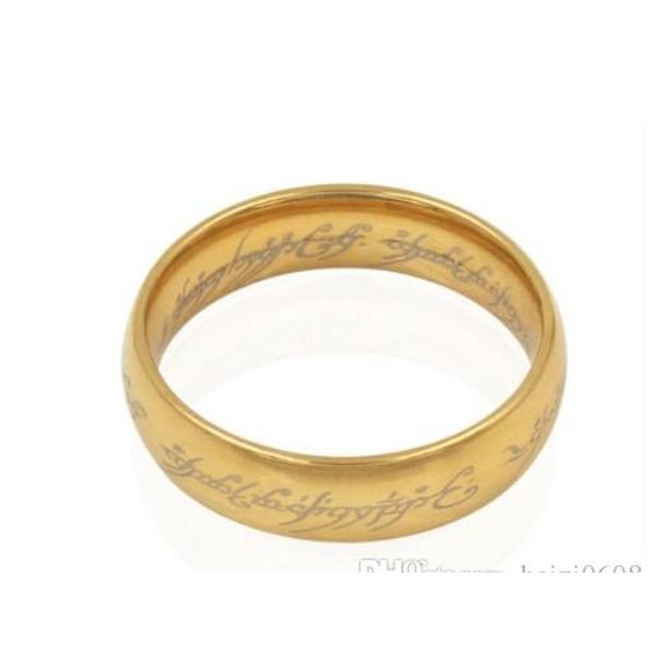 

20pcs band stainless steel ring mixed lot the lord of the rings mens womens 6mm polished band jewel wmtlnh homes2007, Golden;silver