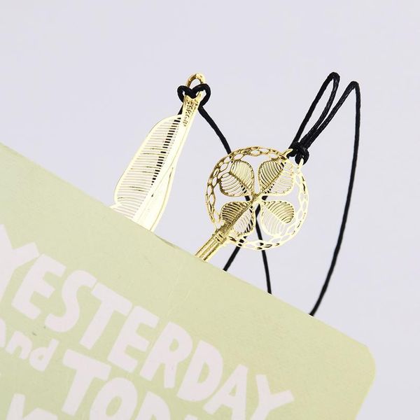 

cute kawaii gold metal bookmark vintage key feather angel bookmarks paper clip for book korean statio jllcug