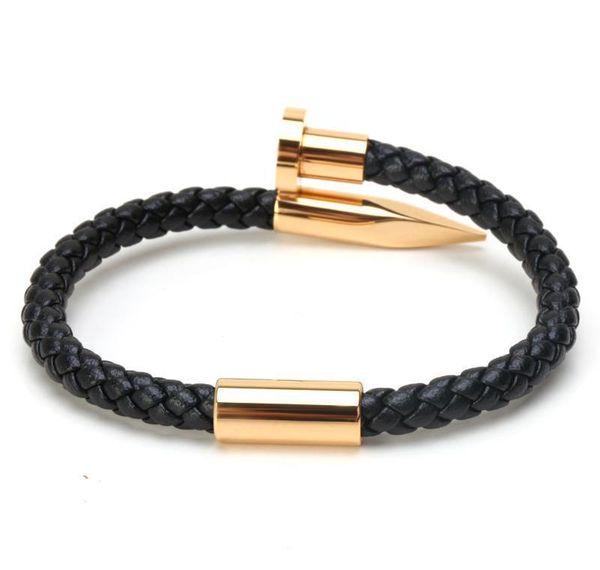 

mcllroy bracelets mels brckelts браслеты bangles pulseiras 6mm weave натуральная кожа браслет ногтей шарма любовь манжета браслет masculina, Golden;silver