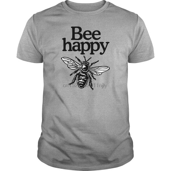 

men tshirt bee happy beekeeper t-shirt (men gray)(2) cool printed t-shirt tees sport hooded sweatshirt hoodie