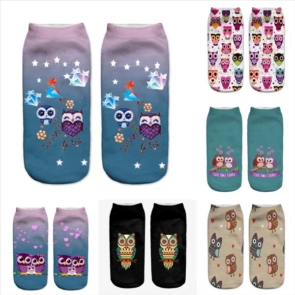 

tj31k casual white fur sock men's owl business socks for men cotton autumn winter animal print black