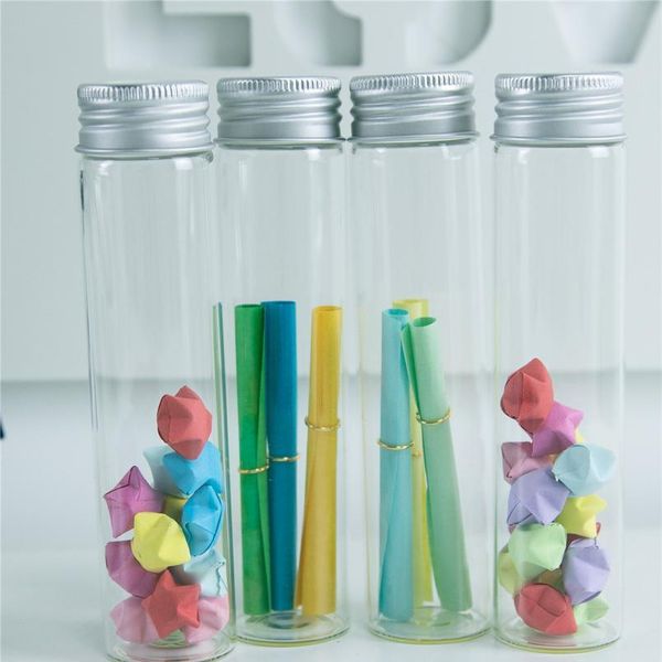 

30*120*21mm 60ml glass bottles aluminium lid perfume liquid container empty transparent clear gift wishing bottles jars bbydtj