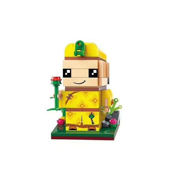 

2020 new arrival enlightenment astronaut chinese story emperor grid brickheadz assembled building block toy children model gifts yxliqe