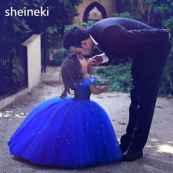 

cinderella cute royal blue с плечом бального платья девушка pageant платье тюль малыши birthday party девушка цветок, Red;yellow