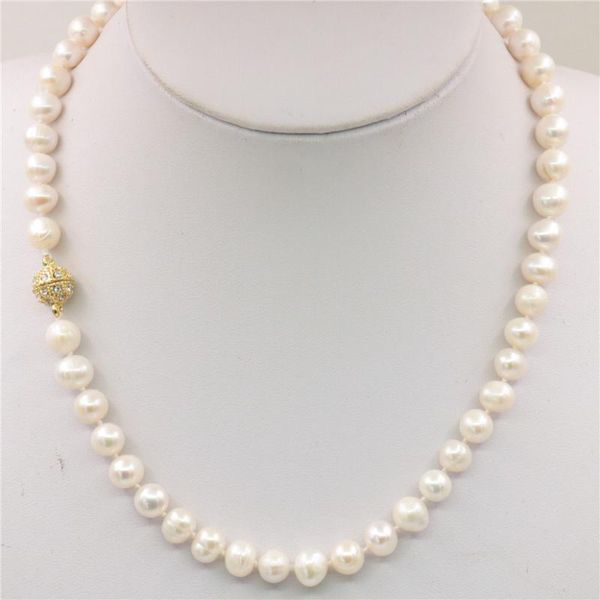 

accessories 8-9mm south china sea freshwater pearl beads necklace bracelet gifts women party jewelry making 18inch wholesale, Silver